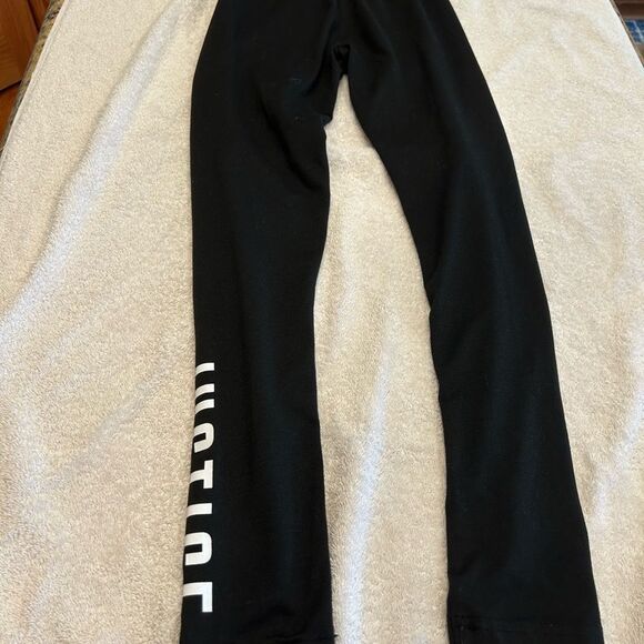 Justice Black and Pink Leggings with Vibrant Stripes - Picture 4 of 6